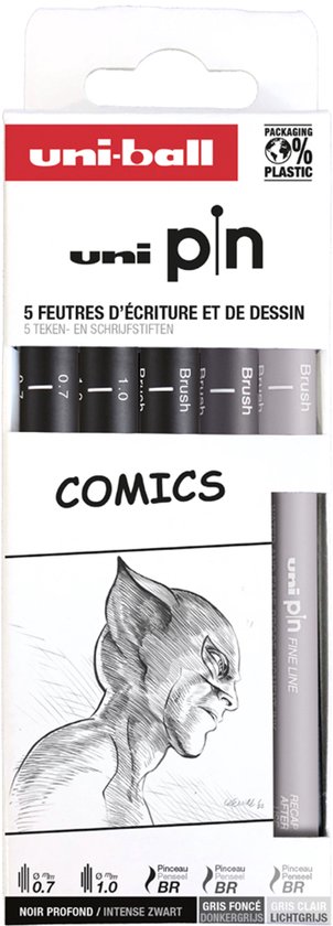 Uni Pin sketching set 5 stuks - Fineliner set voor Schetsen - Image 6