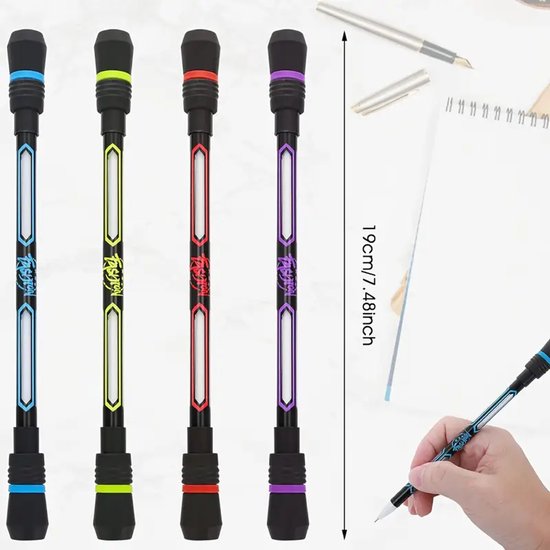 Spinning Pen – Assorti Kleur – Anti‑Slip & Perfect Gebalanceerd – 19.2 cm – Creatief Fidget Speelplezier - Zwarte Inkt - @ Lu’s Today® – Basic Kids Essentials - Image 6