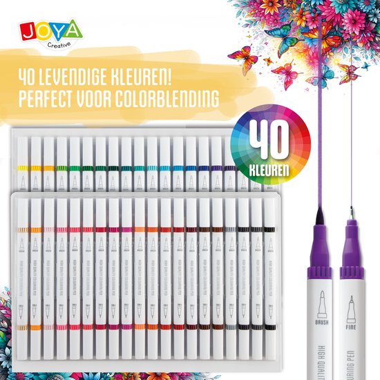 Joya Creative Fineliner en - Fineliners - Brush Set - Brush en Fineliner - voor Tekenen en - Image 2
