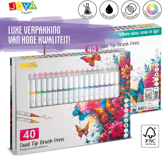 Joya Creative Fineliner en - Fineliners - Brush Set - Brush en Fineliner - voor Tekenen en - Image 4