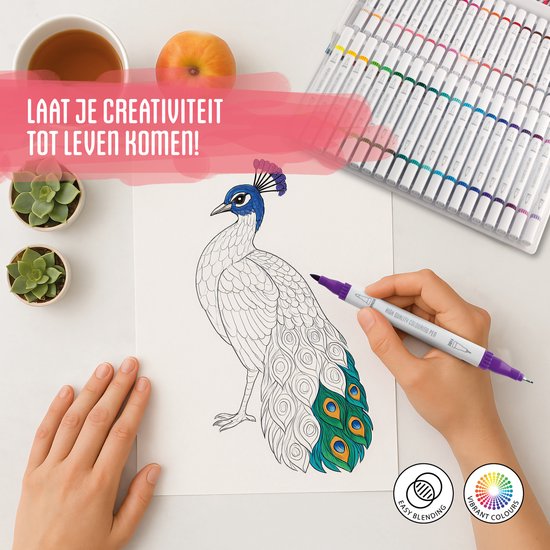 Joya Creative Fineliner en - Fineliners - Brush Set - Brush en Fineliner - voor Tekenen en - Image 5