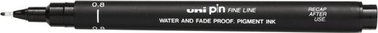 Uni Pin Fine Liner - 0.8mm zwarte schetspen - Image 3