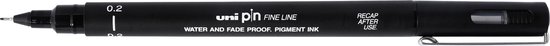 Uni Pin Fine Liner - 0.2mm zwarte schetspen - Image 1