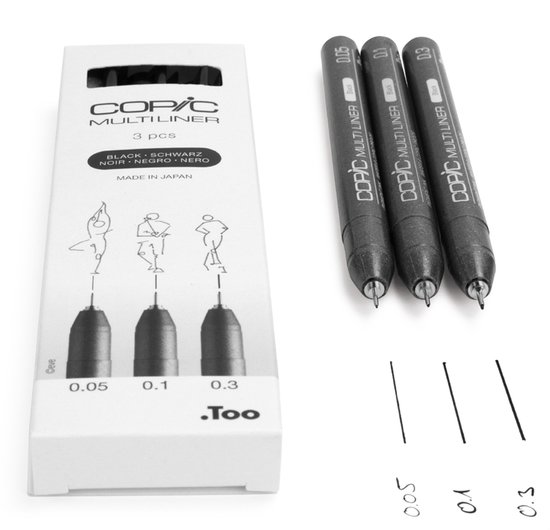 Set of liners Copic Multiliner 3 pcs – 0.05-0.3 mm - Image 2