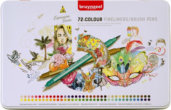 Bruynzeel Creatives Fineliner / Brushpen set kleuren - Image 1