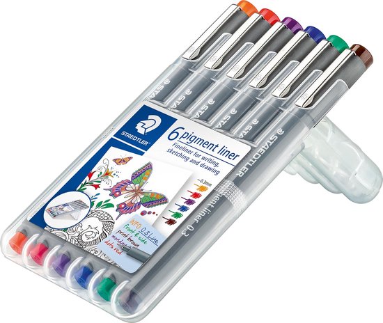 Pigment liner fineliner - box - 6 kleuren - Image 2