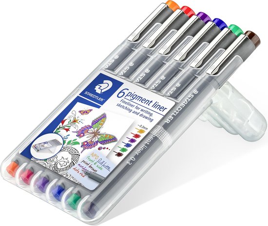 Pigment liner fineliner - box - 6 kleuren - Image 5