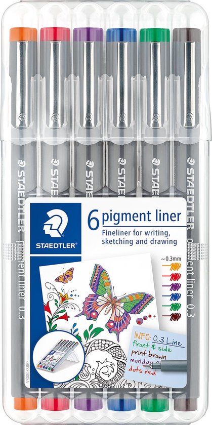 Pigment liner fineliner - box - 6 kleuren - Image 10