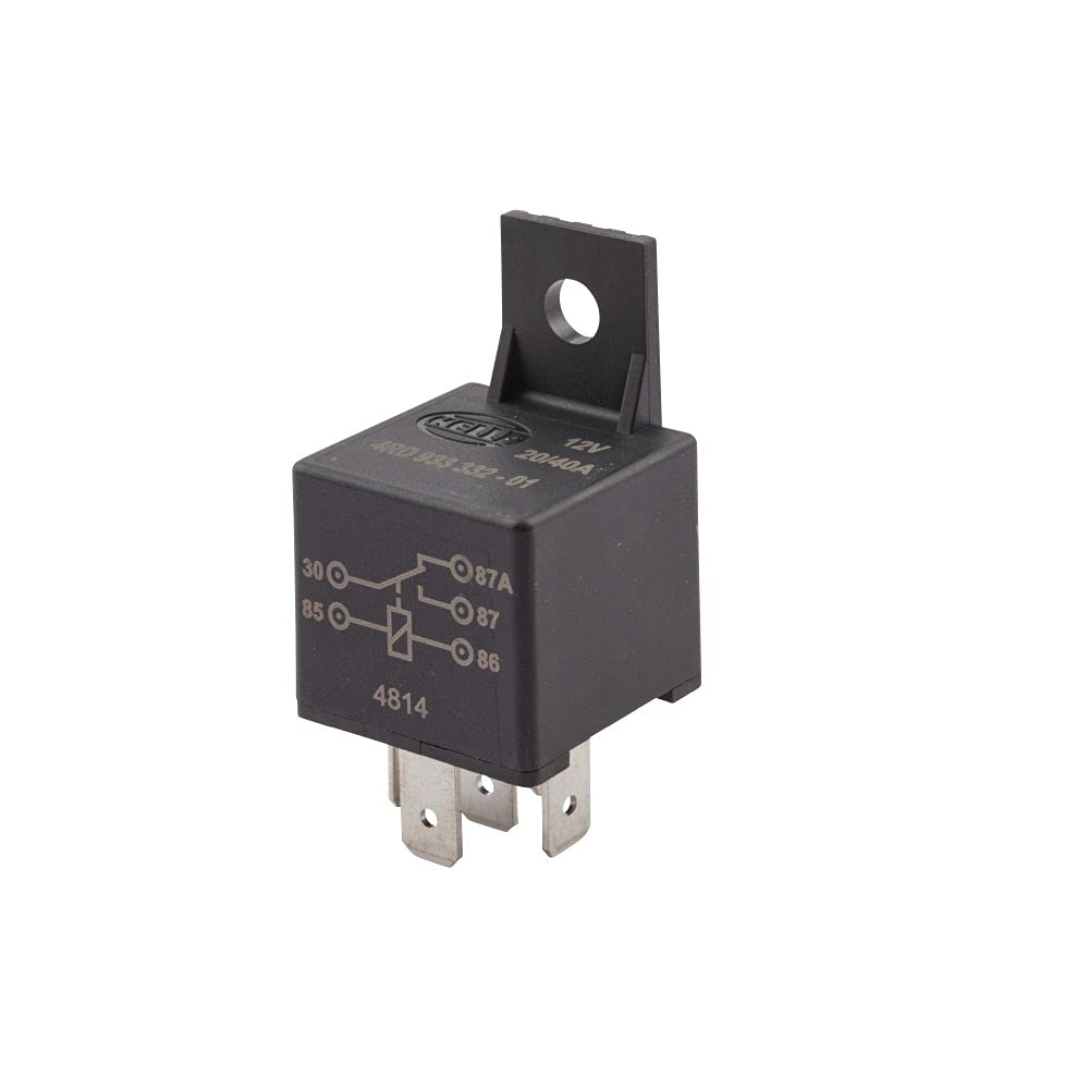HELLA 4RD 933 332-011 Relay, main current - 12V - 5-pin connector - Changeover Contact - with holder - Image 1
