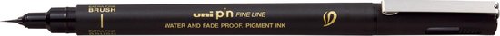 Fineliner - extra fine brush - Zwart - Uni Pin - Image 1