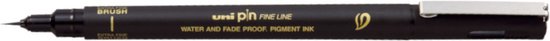 Fineliner - extra fine brush - Zwart - Uni Pin - Image 2