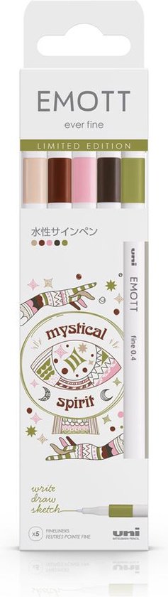 Uni Emott Fineliner Set 5 stuks - Mystical Spirit - Image 1