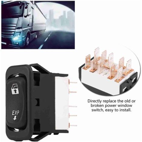 VURAHOME - Bouton de commande principal de lève-vitre électrique pour Freightliner Columbia 01-11 A06-30769-008 - Image 4