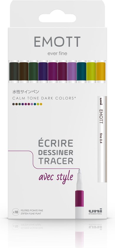 Uni Emott - Fineliner stiften - Kleuren - set van kleuren - Image 1