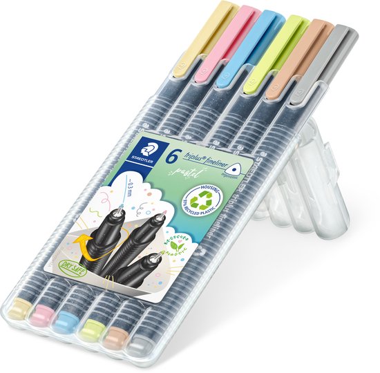 STAEDTLER triplus fineliner - Box met 6 pastel kleuren - Image 1