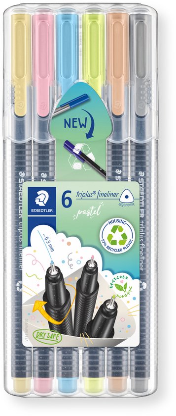 STAEDTLER triplus fineliner - Box met 6 pastel kleuren - Image 3