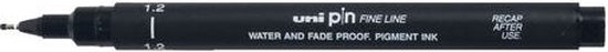 Fineliner uni-ball pin 1.2mm zwart | 12 stuks - Image 1