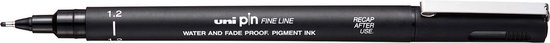 Fineliner uni-ball pin 1.2mm zwart | 12 stuks - Image 2