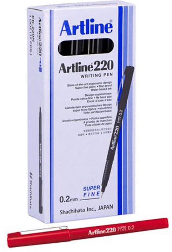 Artline 220 Stiften - Set van 12 Stuks 0,2mm Puntdikte - Image 1
