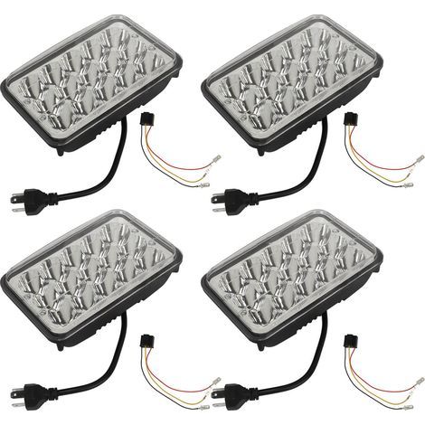 Phare LED de remplacement avec faisceau de câblage, 4 pièces, 4X6 pouces, pour Freightliner FLD120 112 FLD Peterbilt DC12V. - Image 1