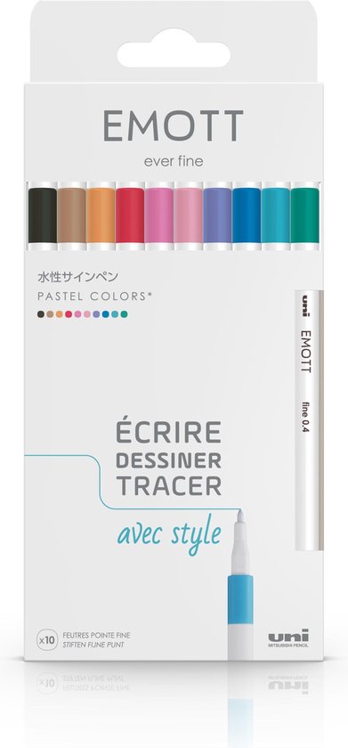 Uni Emott - Fineliner stiften - Kleuren - set van kleuren - Image 1