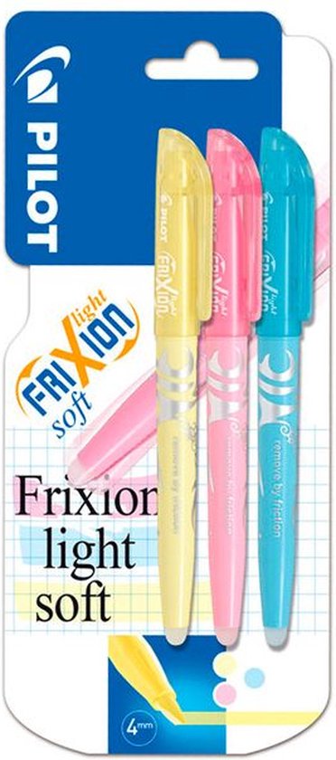 Pilot Frixion markeerstift set van 3 soft pastel blauw, geel, pink - Image 6