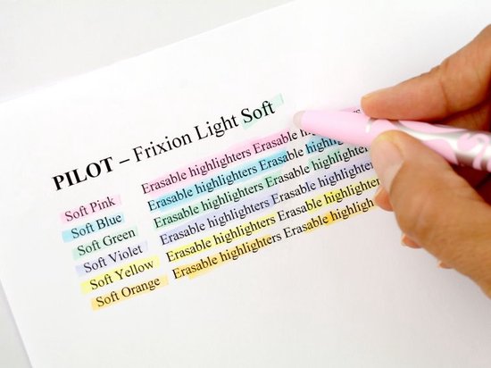Pilot Frixion markeerstift set van 3 soft pastel blauw, geel, pink - Image 9