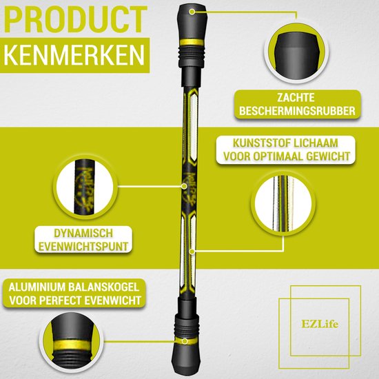 EZLife Spinning Pen Geel - Fidget Pen - Stress Relief Pen- Roterende Pen - 0.5mm Balpen Pen Spinner - Freestyle Pen - Weighted Spinner Pen - Image 4