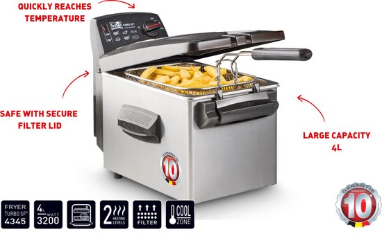 FRITEL Frituurpan - Turbo SF® - Friteuse met - Olie + Vast Vet - liter - 10 jaar Garantie - Image 4