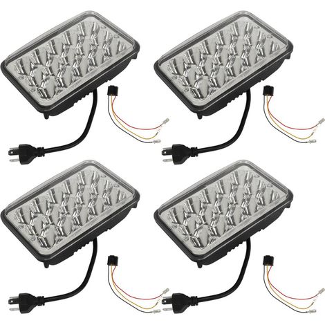 Incluye cuatro faros LED blancos de 4x6 pulgadas con arnés de cableado para camiones Freightliner y Peterbilt. - Image 2