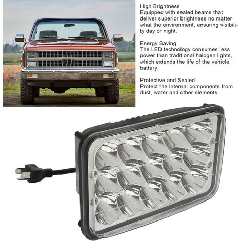 Incluye cuatro faros LED blancos de 4x6 pulgadas con arnés de cableado para camiones Freightliner y Peterbilt. - Image 3