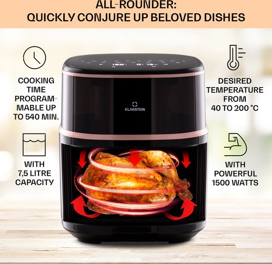 Friteuse à air chaud Air Bloom avec fonction vapeur 1500W 7,5 litres 16 programmes - Image 3