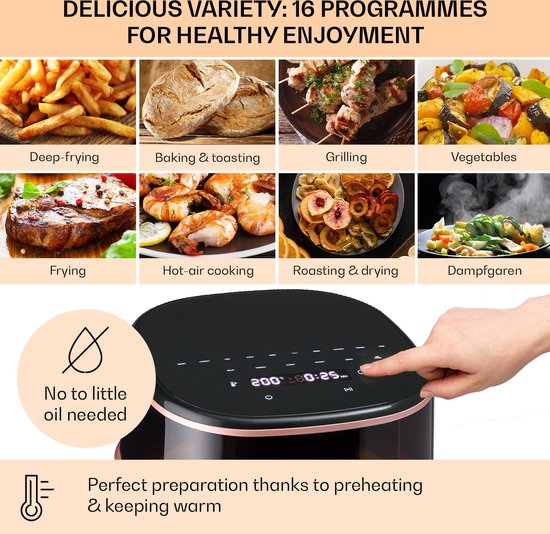 Friteuse à air chaud Air Bloom avec fonction vapeur 1500W 7,5 litres 16 programmes - Image 6