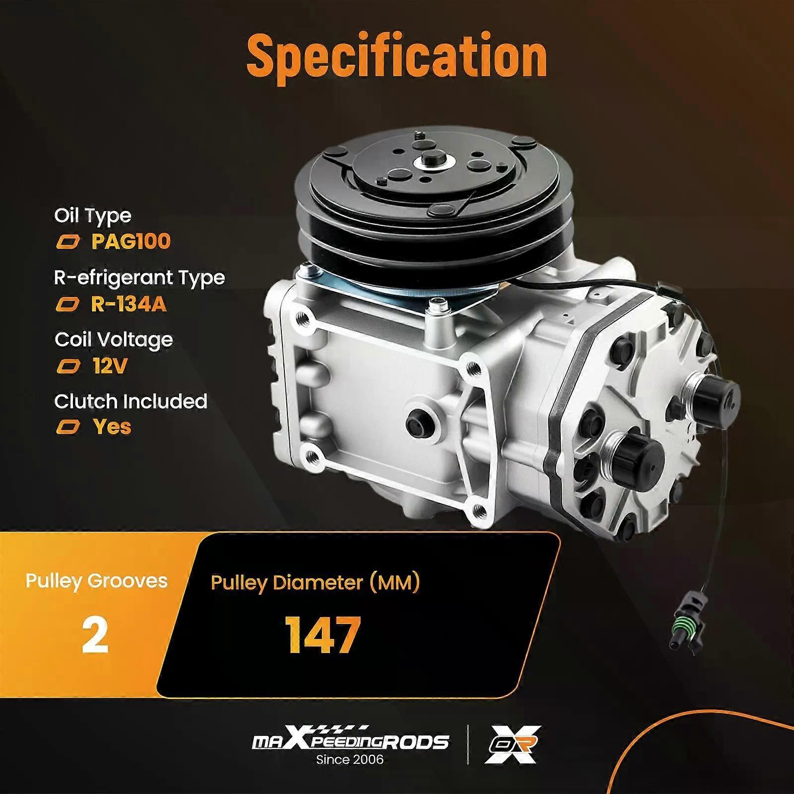 A/C Compressor for Freightliner for Peterbilt for 1402005 75R7322 2509450C91 NO.3814 - Image 4