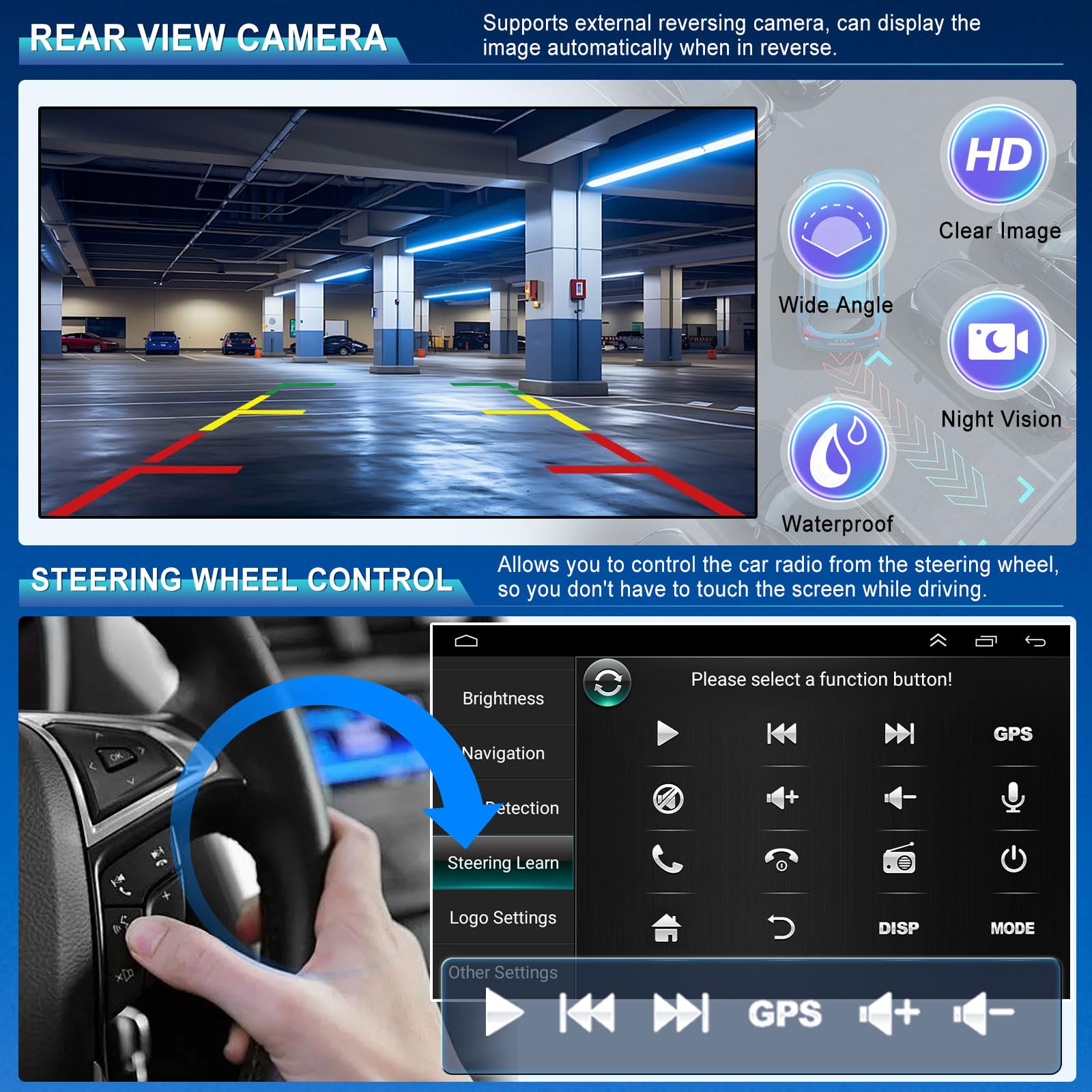 2+32G Android 13 Autoradio Multimédia avec sans Fil CarPlay Android Auto pour Freightliner Sprinter 2007-2018, 7 Pouces écran Tactile Radio Stéréo avec navi GPS Mirror Link SWC FM RDS écran partagé - Image 4