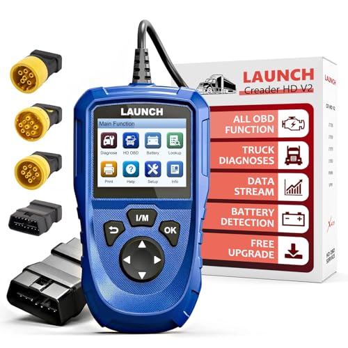 Launch Creader HD V2 Scanner Poids Lourds, Lecteur Code Défaut HDOBD OBD-II EOBD, pour Volvo Cummins Caterpillar Freightliner - Image 4