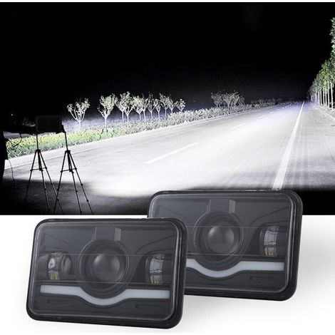 Set di 2 fari a LED, 10,2 x 15,2 cm, 5 fari rettangolari con abbaglianti e anabbaglianti, di ricambio per DRL (luci diurne a LED) per Peterbilt, Kenworth, Freightliner, Ford Probe, Oldsmobile e Cutlas - Image 3