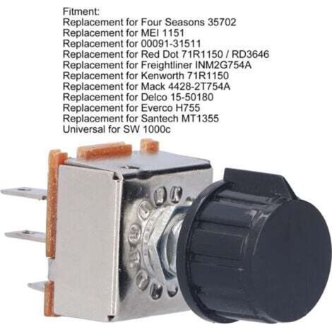 Universal replacement 4-speed rotary AC air conditioning fan switch for Freightliner INM2G754A - Image 4