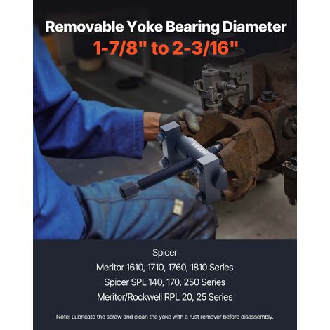 VEVOR Yoke Puller, Made for Class 6-8 Transportation Trucks and Equipment, Heavy Duty Yoke Removal Tool Kit, Automotive Yoke Puller Kit Compatible with Kenworth, Peterbilt, Freightliner, Mack, Volvo - Image 4