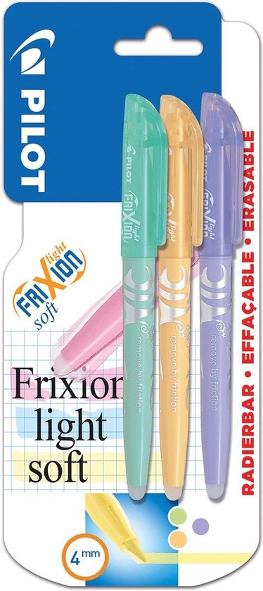 Surligneur Pilot Frixion lot de 3 pastel doux vert, orange, violet - Image 2