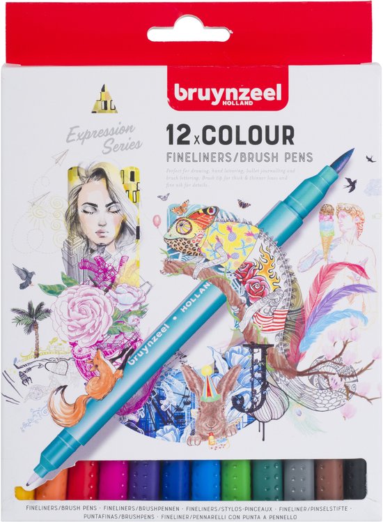 Bruynzeel Creatives Fineliner / Brushpen set kleuren - Image 1