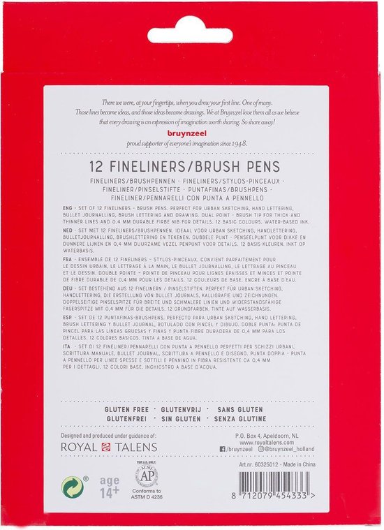 Bruynzeel Creatives Fineliner / Brushpen set kleuren - Image 9