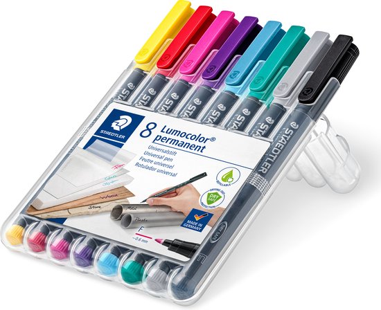STAEDTLER Lumocolor stylo permanent F 318 - boîte de 8 couleurs - Image 8