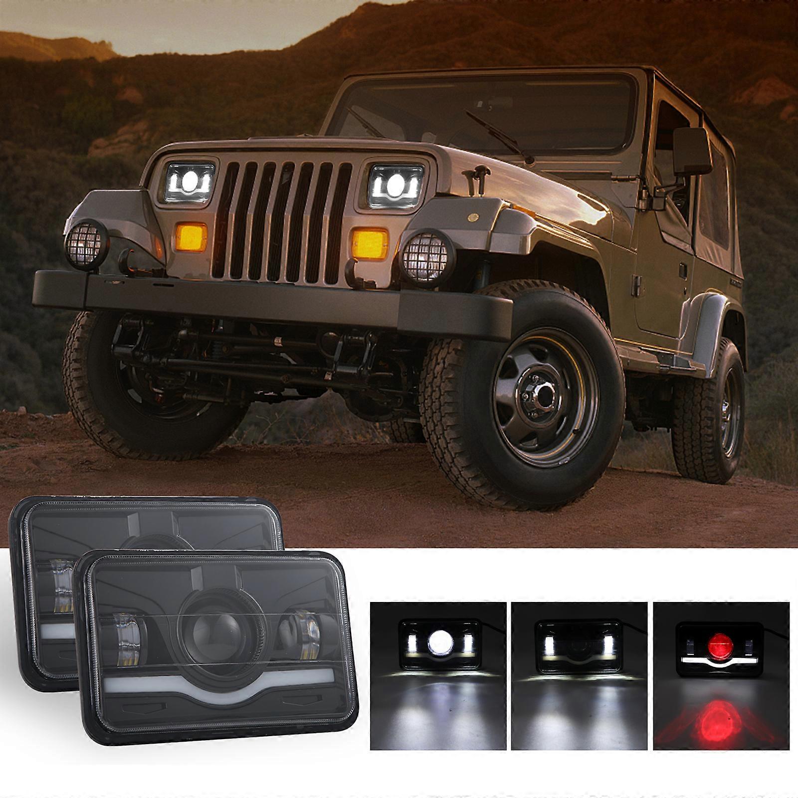 Replacement headlights for Freightliner 4x6 inch LED with DRL - Image 3