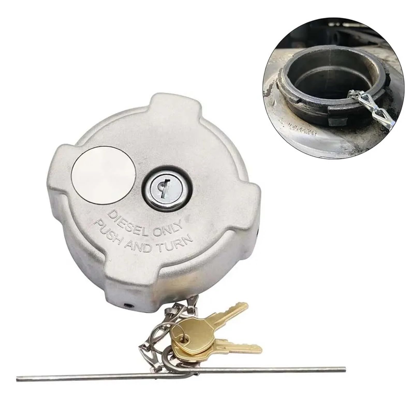 Remplacement du bouchon de carburant Bouchon de réservoir carburant voiture avec clés pour Freightliner Cascadia pour Columbia Century 1/4 tour 03-37017-002 - Image 1